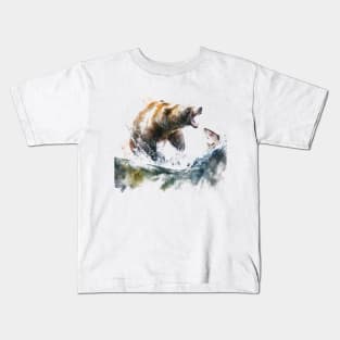 Fishing Bear Kids T-Shirt